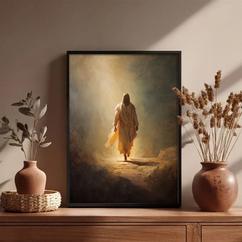 Heavenly Path Archival Paper Wall Painting With Black Frame media 4