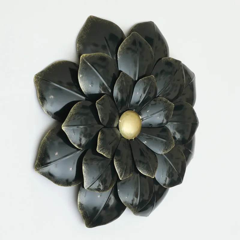 Antique Petal Charm Metal Wall Accent - Black media 3