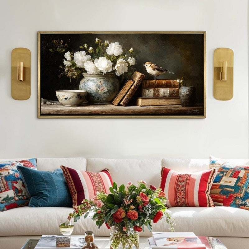 Gentle Poetic Canvas Wall Painting With Frame