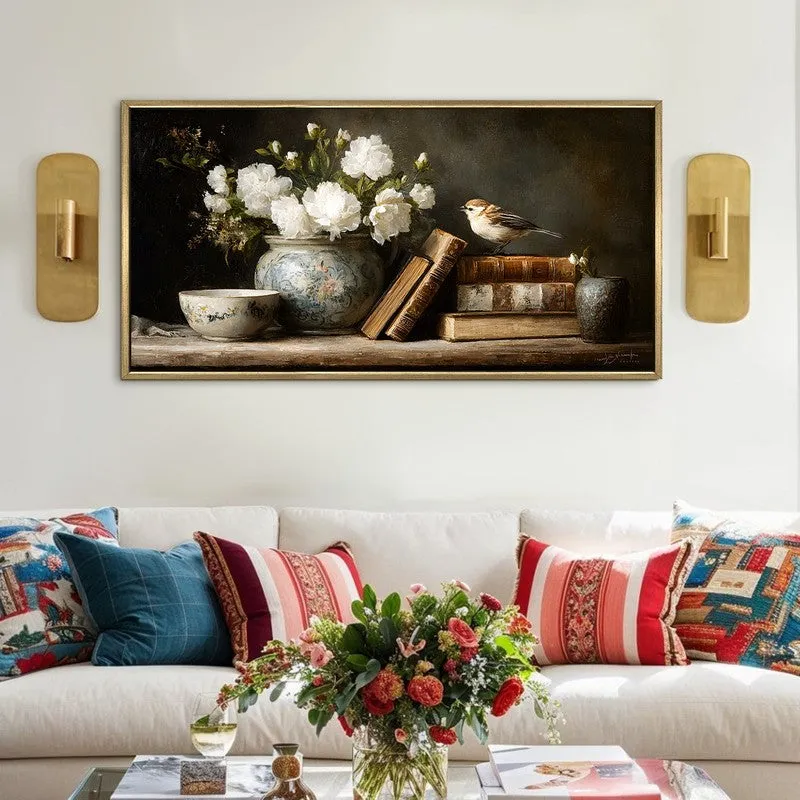 Gentle Poetic Canvas Wall Painting With Frame media 1
