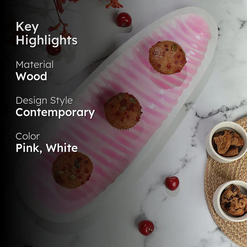 Pink Stria Wood Platter media 2