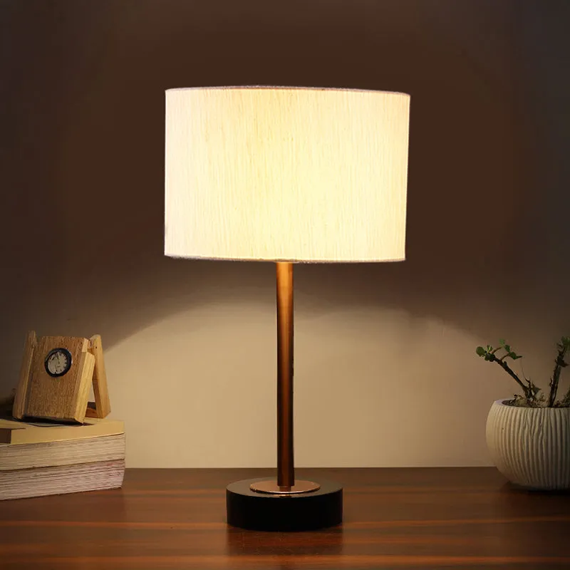 Cotin I Rodin Wooden Table Lamp - OffWhite,Copper,Black media 1