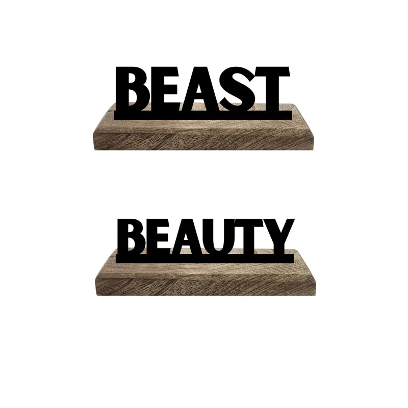 Beauty & Beast Typography Showpiece - Set Of Two media 4