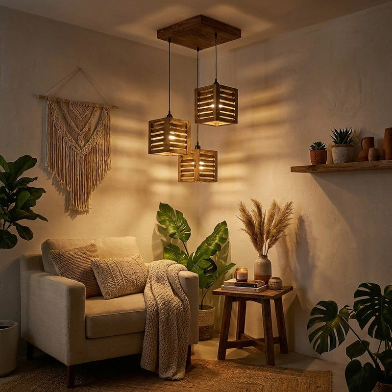 Ankaa Cluster Wooden Ceiling Lamp media 3