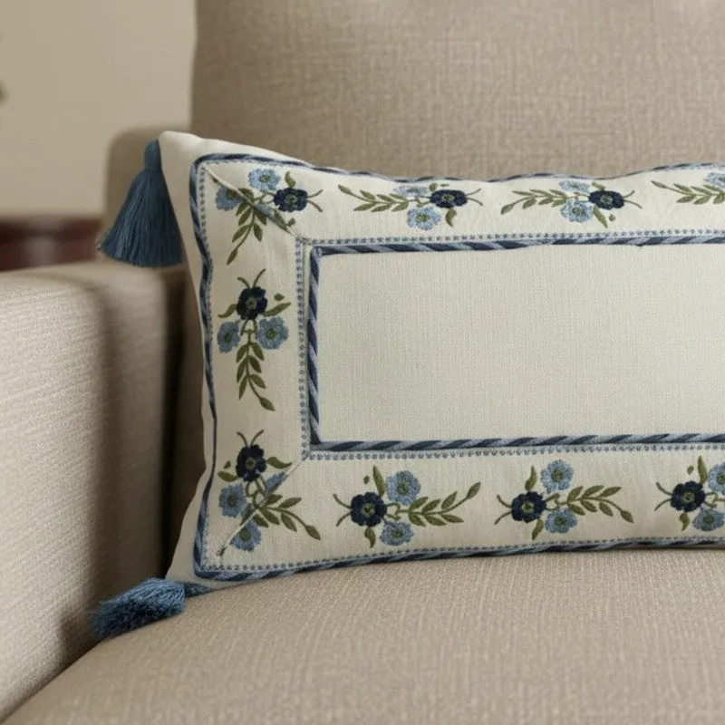Flowera Embroidered Cotton Linen Cushion cover media 8