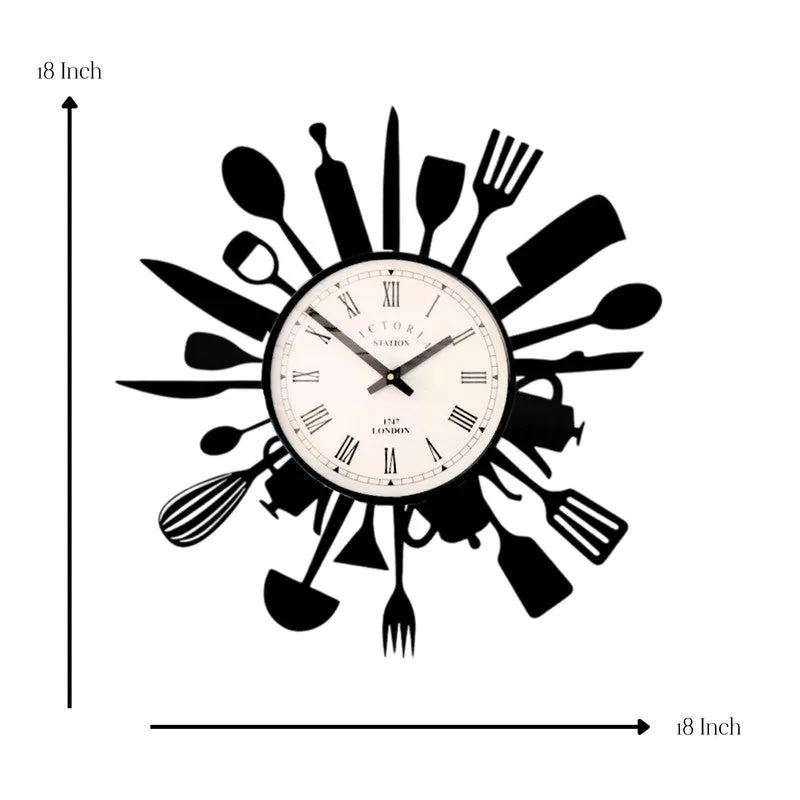 Culinora Steel Analog Wall Clock - Black media 7