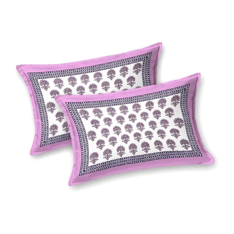 Designio Cotton Bedsheet (Purple,White) - 240 TC media 4