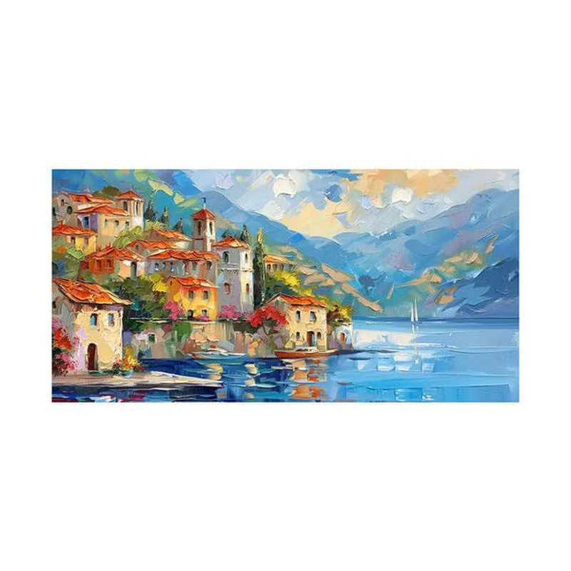 Italian Coastal Village Poly Canvas Wall Painting media 4