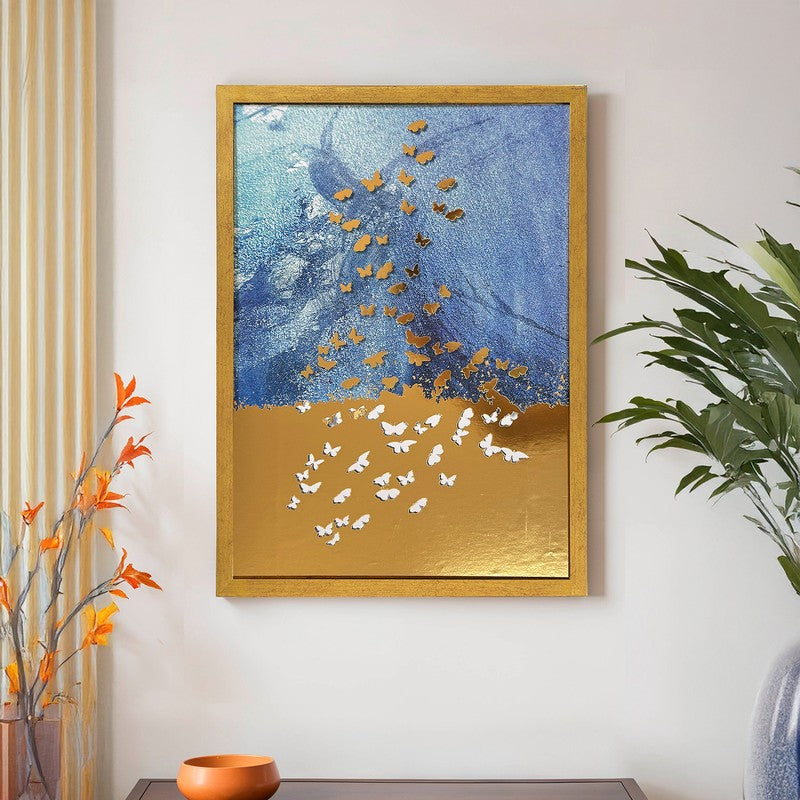 Golden Horizon Butterfly Wall Art With Frame