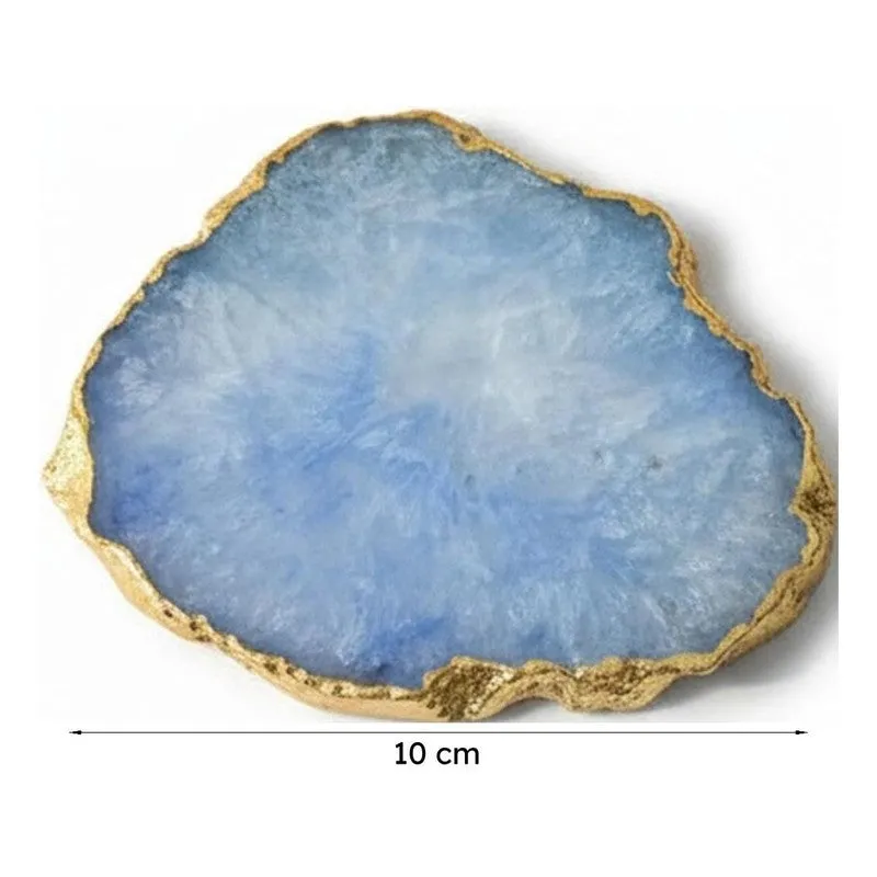 Celeste Handcrafted Crystal Agate Coaster (Blue) - Set Of Four media 5