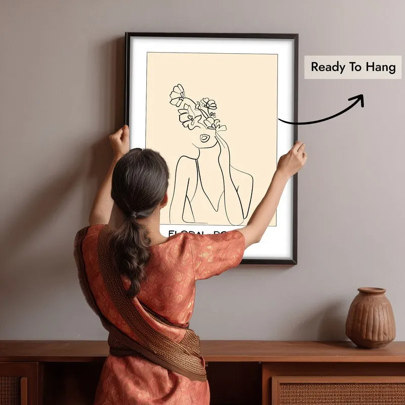 Petal Thoughts Canvas Wall Painting With Black Frame media 10