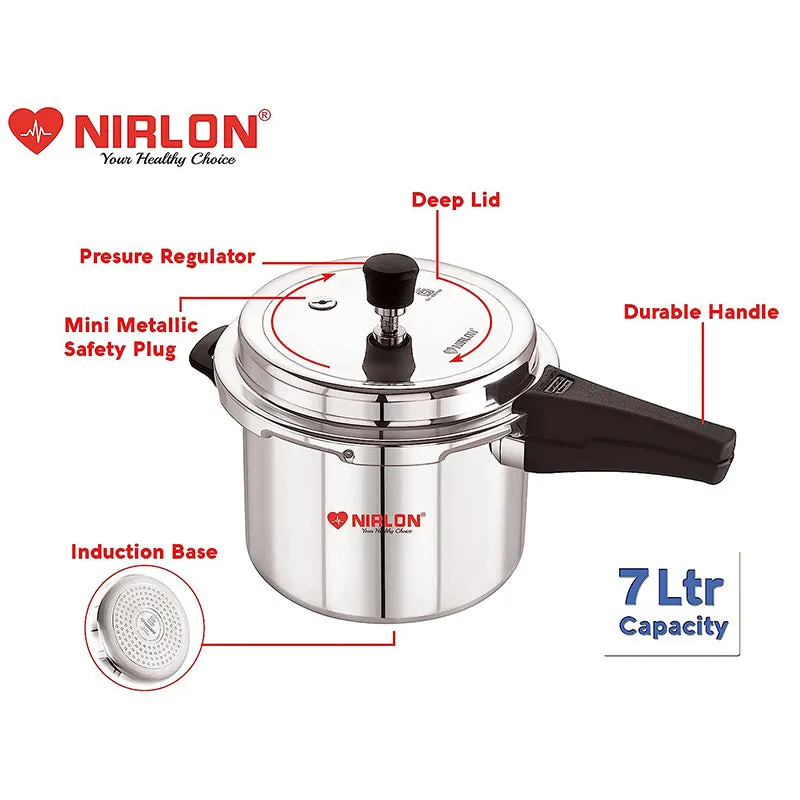 Nirlon Pressure Cooker - 7000 mL/ 12 Inches media 7