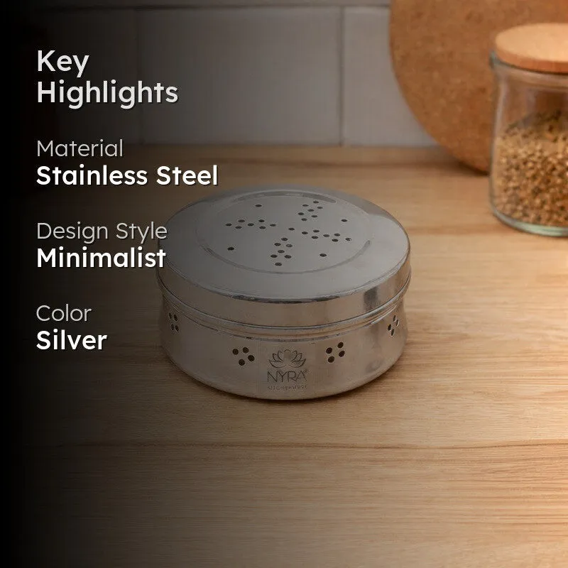 Simmer Silver Stainless Steel Container  - 600 mL media 2