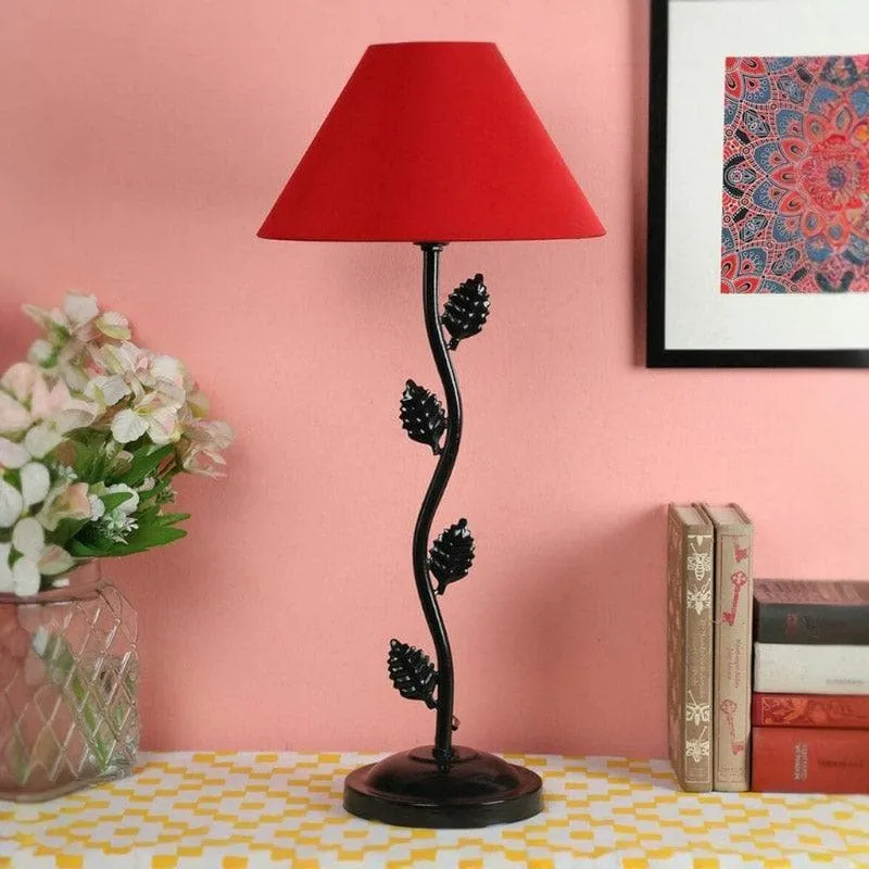 Rosa Clemantis Fabric Table Lamp - Red,Black media 3