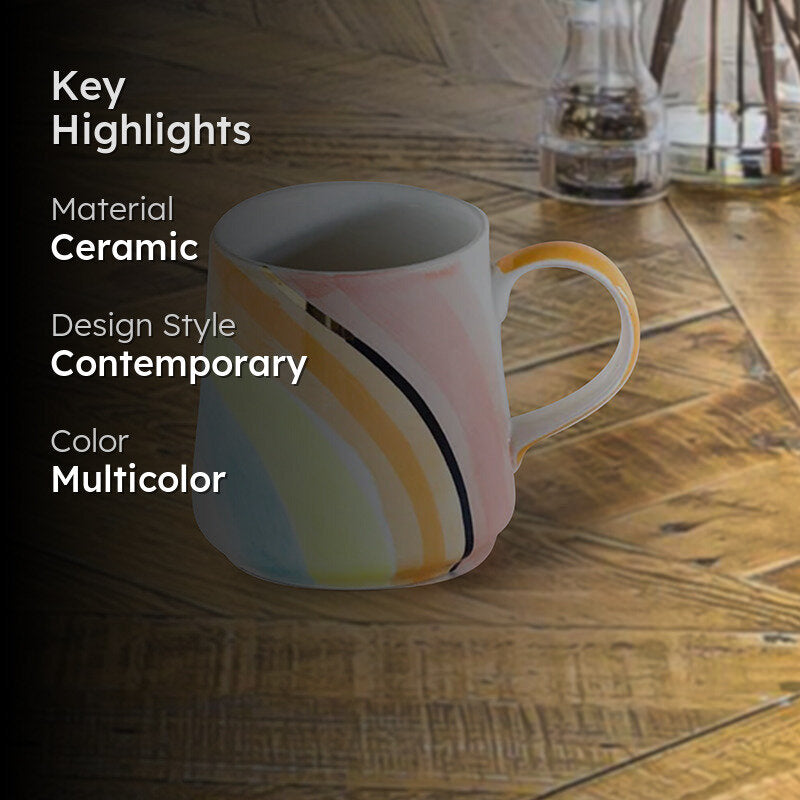 Rainbow Ceramic Coffee Bone China Coffee Mug (280 mL) media 2