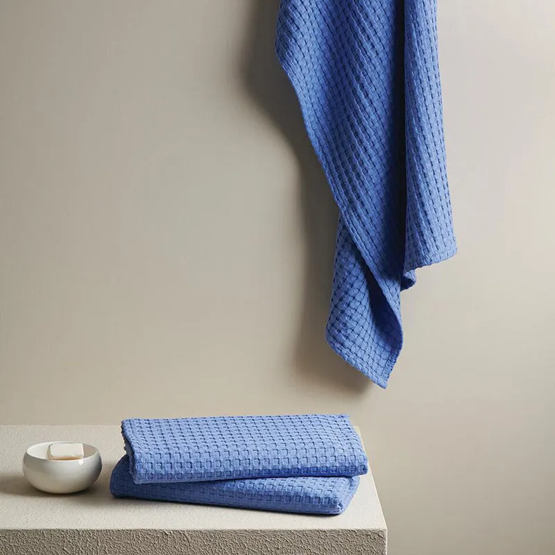 Alyssa Pebble Textured Waffle Towel Combo (Cobalt) - Four Piece Set media 4