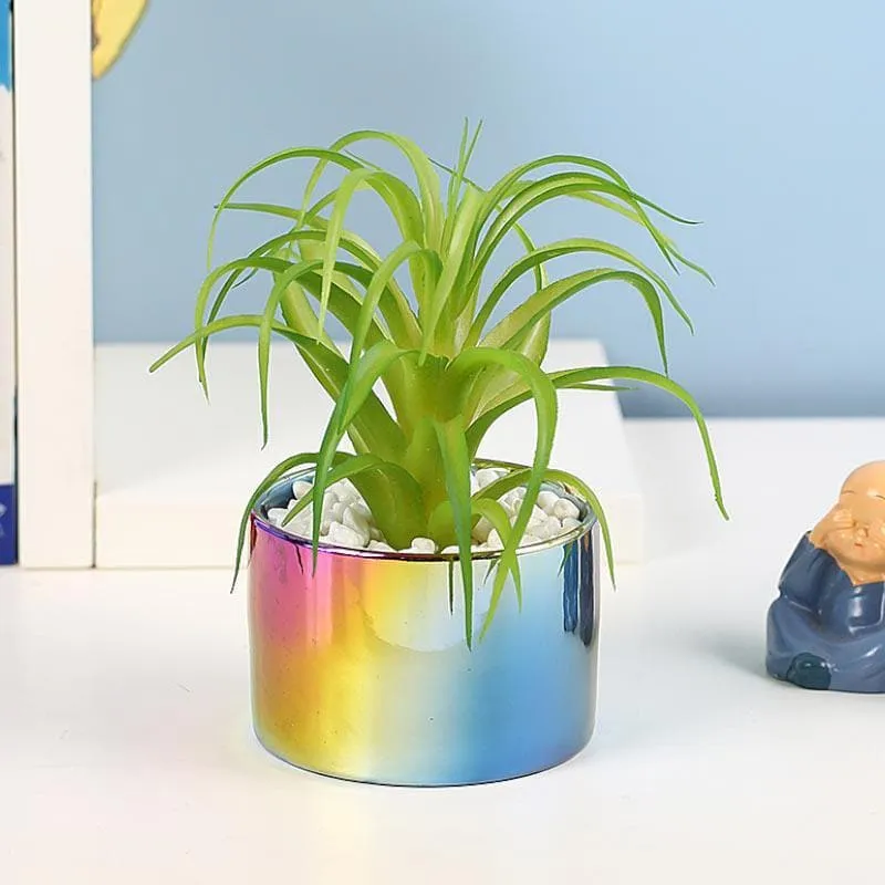 Faux Succulent Leaf In Ombre Pot - 13.5 cms media 1