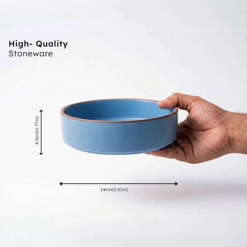 Feastyn Ceramic Salad Bowl (Blue/350 mL) - Set of Four media 8