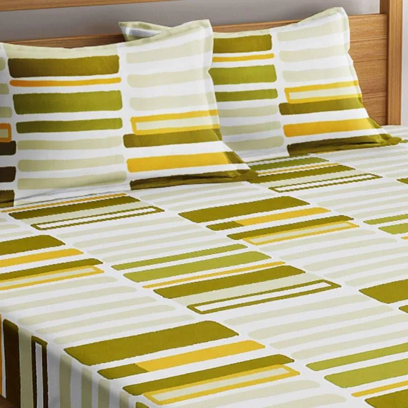 Evara Striped Microfiber Bedsheet Old - 130 GSM media 4