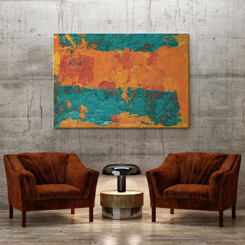 Fire In Blue Abstract Canvas Painting - Gallery Wrap media 4