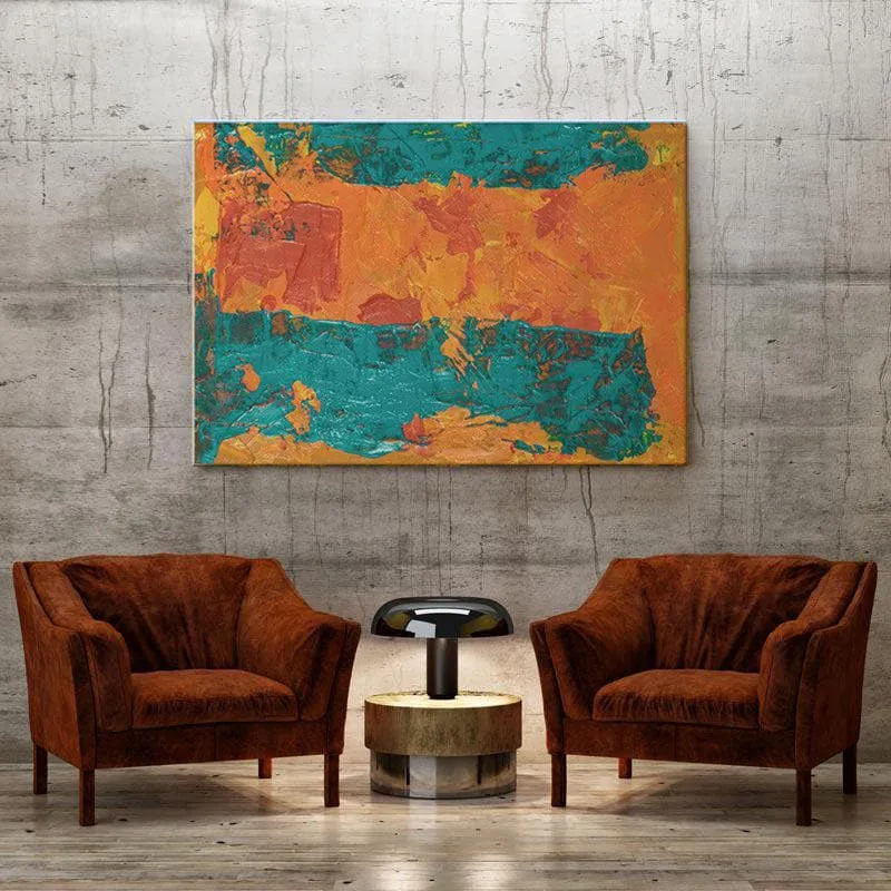 Fire In Blue Abstract Canvas Painting - Gallery Wrap media 4