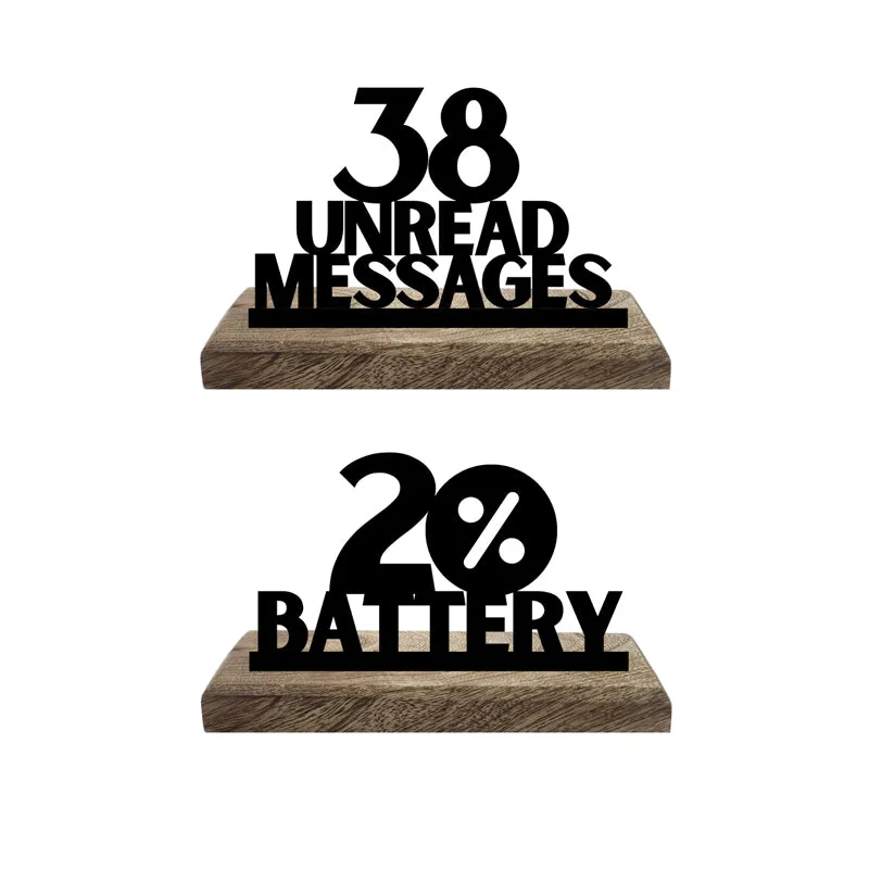 20% Battery Typography Showpiece - Set Of Two media 4