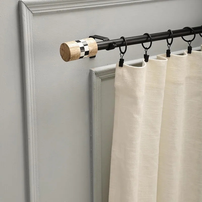 Checkmate Extendable 1" Single Curtain Rod With Round Finial & Brackets media 1