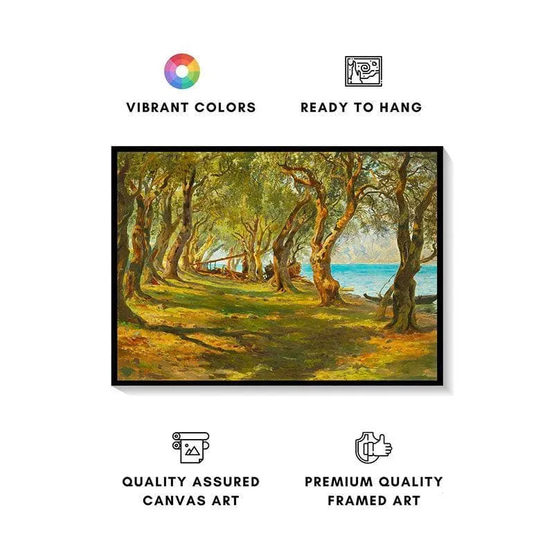 Olive Garden Canvas Painting - Black Frame media 4