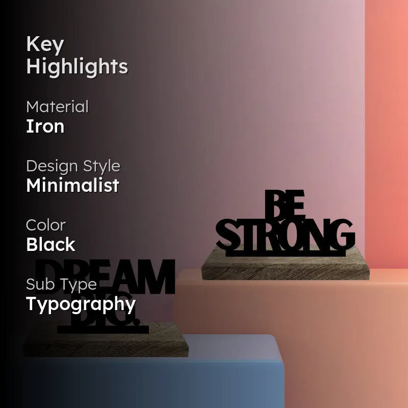 Big Dreams Strong Spirit Typography Showpiece - Set Of Two media 2