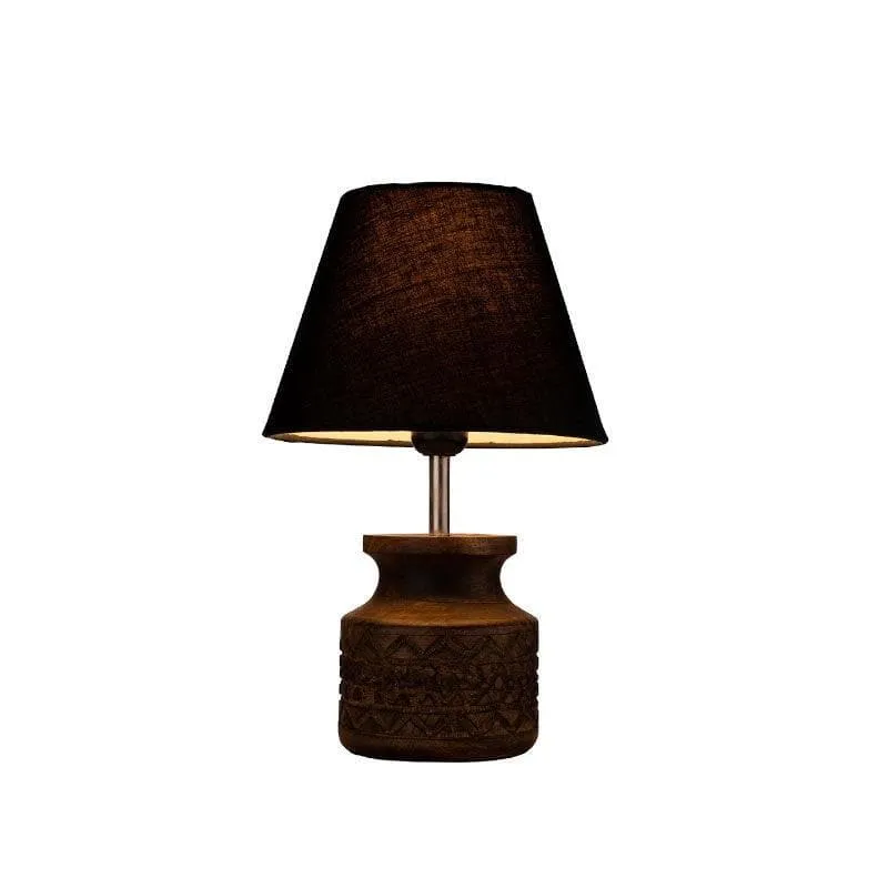 Classy With Twist Carved Fabric Table Lamp - Black,Brown media 4