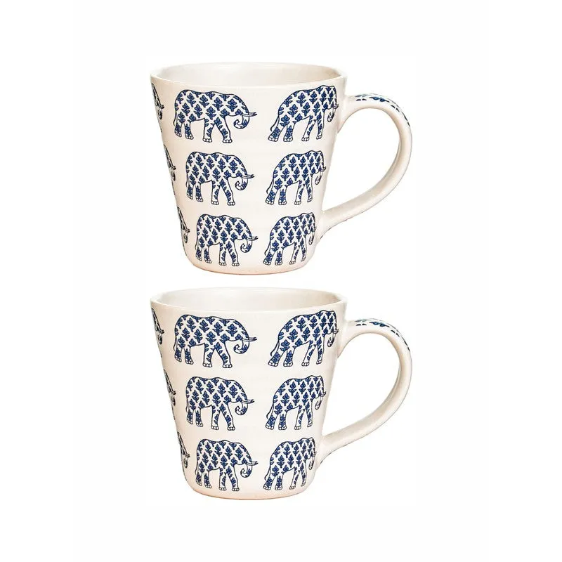 Elephant Stoneware Coffee Mug (400 mL Each) - Set Of Two media 3
