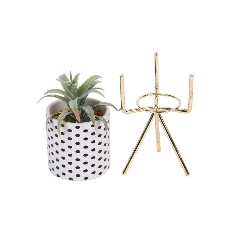Faux Agave In Geo Pot With Tripod - 20 cms media 4