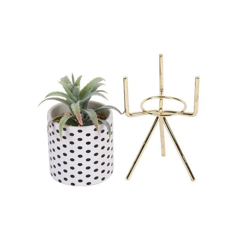 Faux Agave In Geo Pot With Tripod - 20 cms media 4