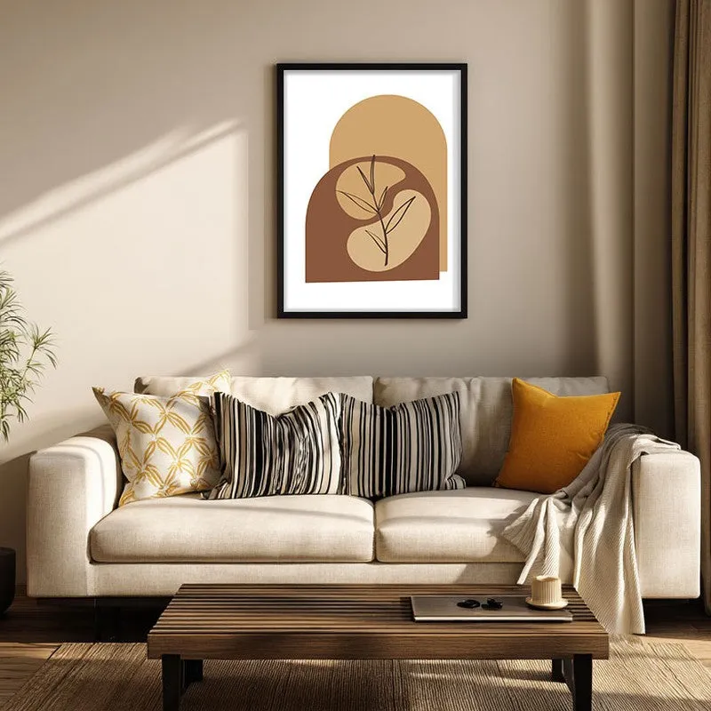 Canyon Leaf Canvas Wall Painting With Black Frame media 1