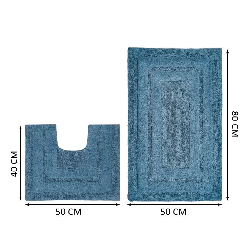 Aqualoom Anti skid Bath Mat (Light Blue) - Set Of Two media 11
