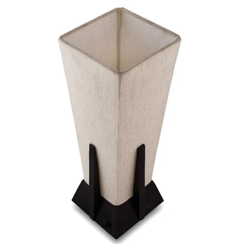 Retro Radiance Fabric Table Lamp - Black,Beige media 3