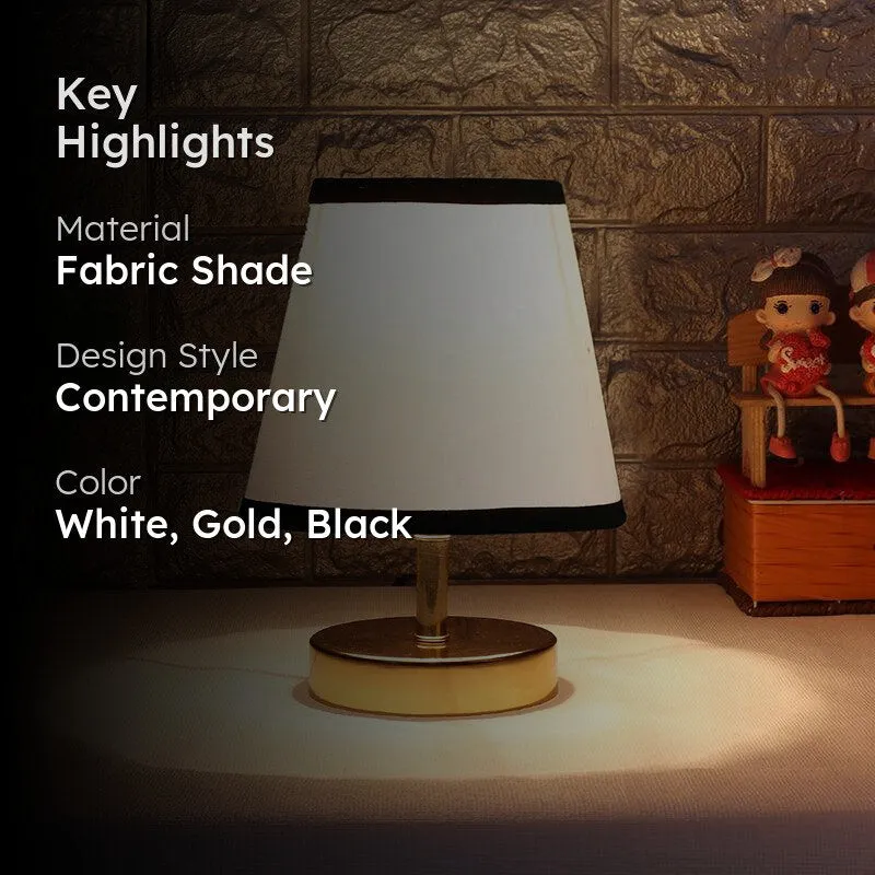 Alba Fabric Table Lamp - White,Gold,Black media 2