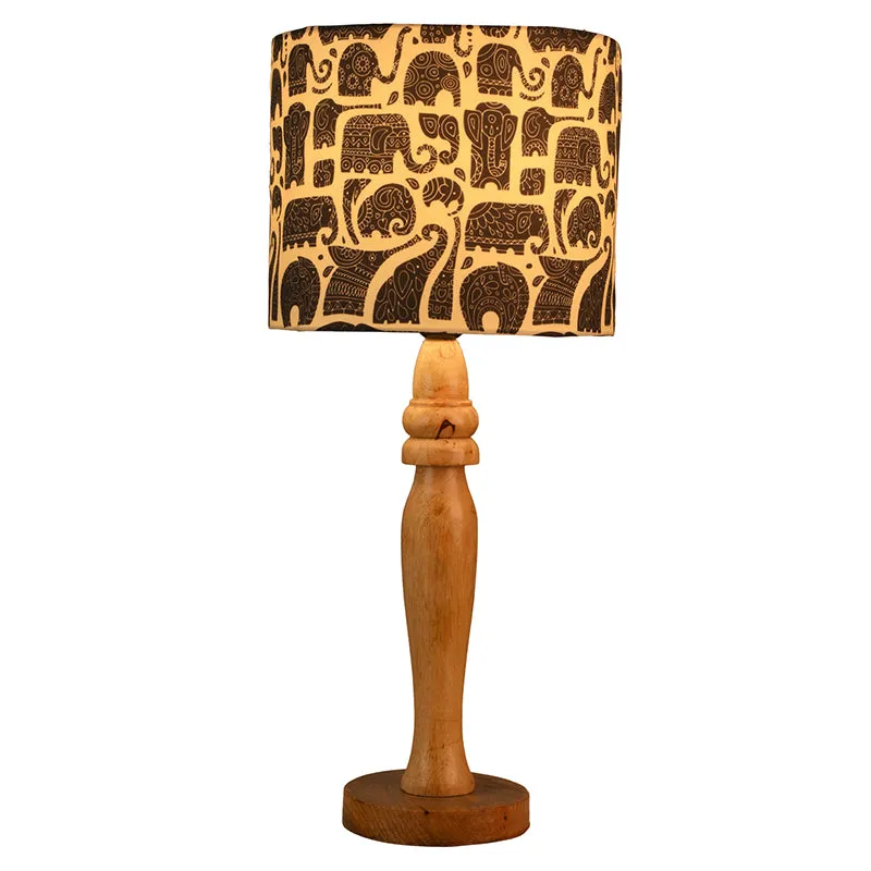 Elephanta Pole Fabric Table Lamp - Ivory media 3
