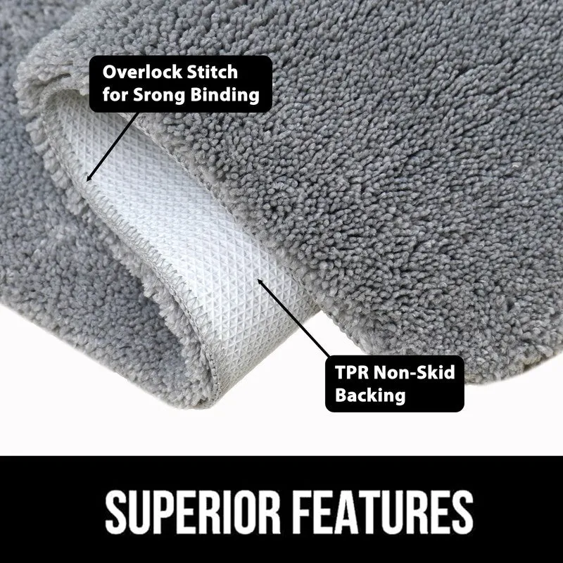 BathEase Anti Skid Bath Mats - Light Grey media 7