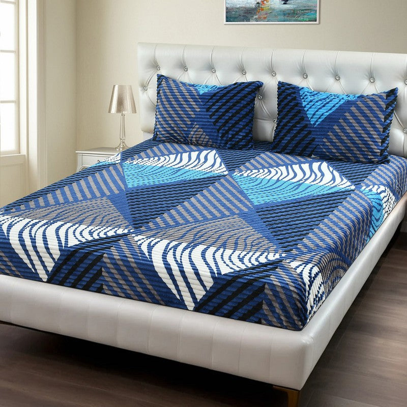 Nestora Single Fitted Cotton Flannel Bedsheet - 150 GSM