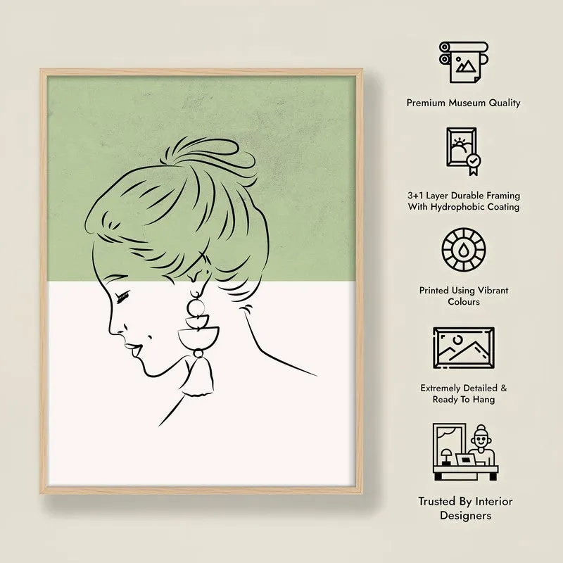 Ethereal Sketch Canvas Wall Painting With Brown Frame media 9