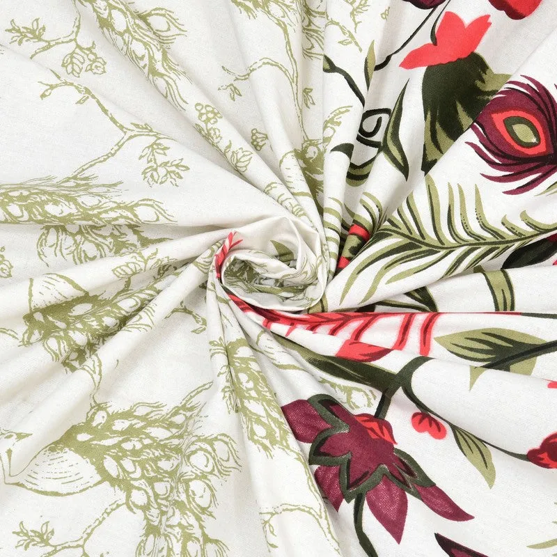 Classicra Cotton Bedsheet (Olive green,Pink) - 240 TC media 5