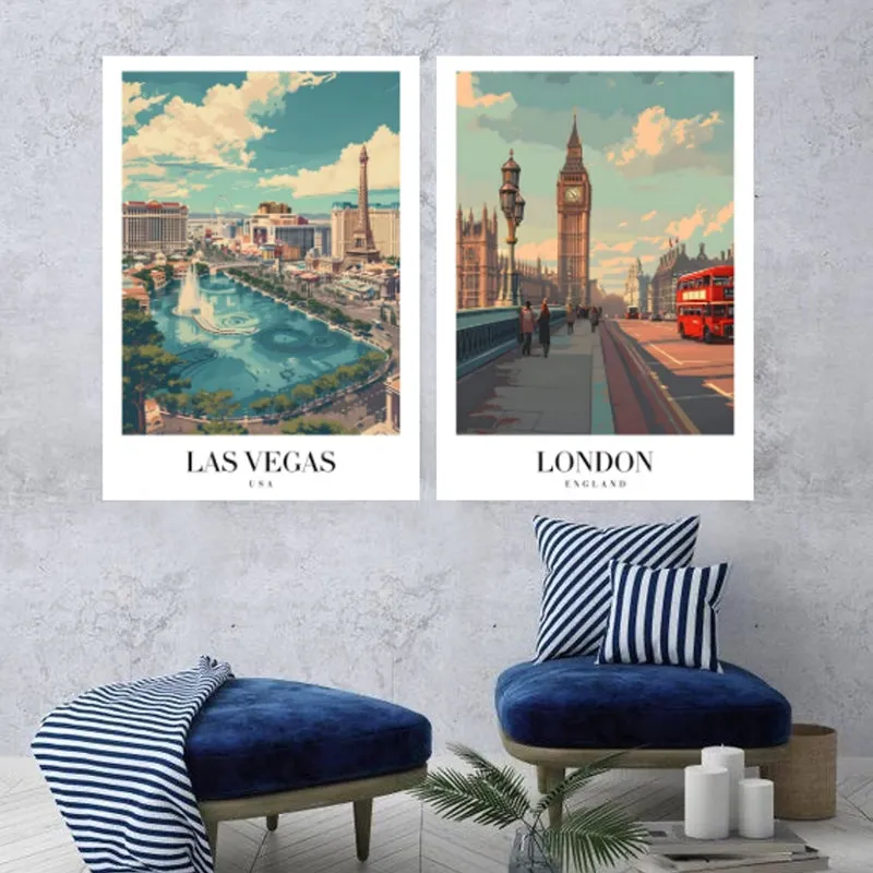 London & Vegas Wall Art - Set Of Two media 3