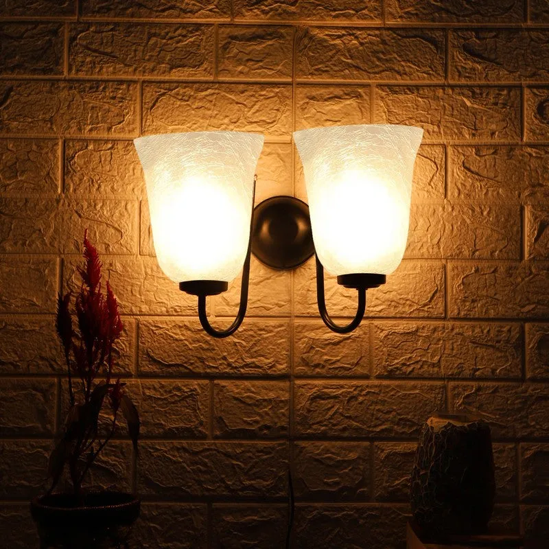 Crystal Bloom Twin Shade Glass Wall Lamp media 10