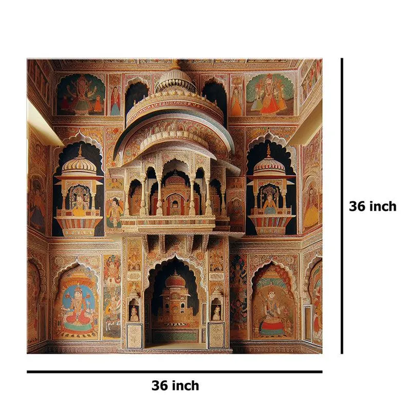 Intricate Facade Mahal Wall Painting media 8
