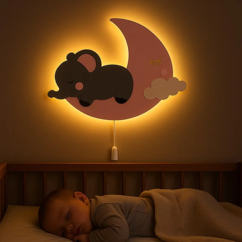 Dreamy Elephant Battery Operated Wall Lamp media 5