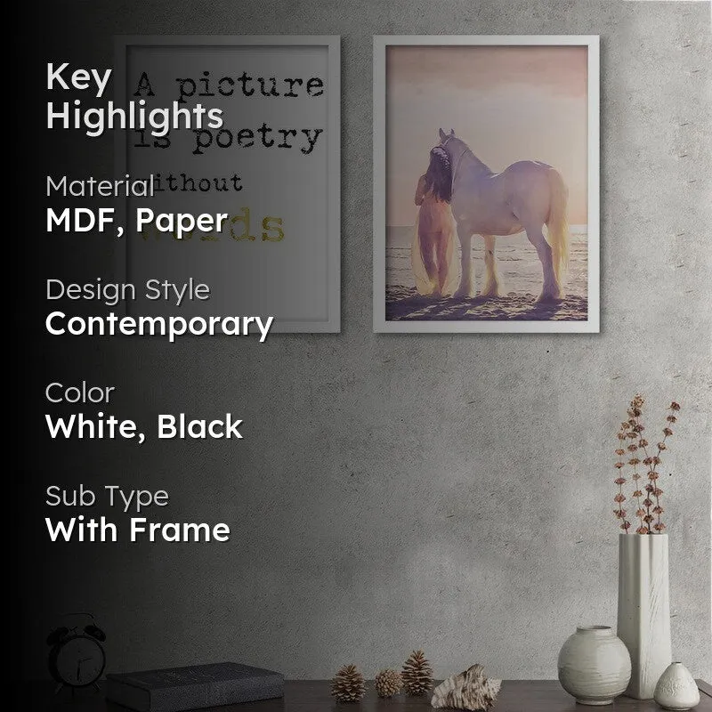 WildSoul Paper Wall Painting With MDF Frame - Set Of Two media 2