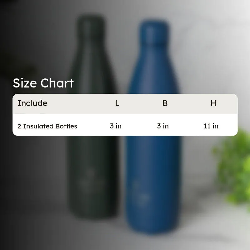 Aqua Zen Bliss Hot & Cold Thermos Water Bottle (Green & Blue, 500 mL Each) - Set Of Two media 5