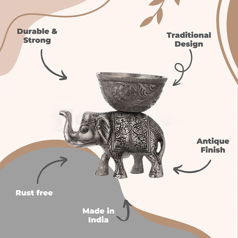 Ornate Haathi Accent Bowl media 7