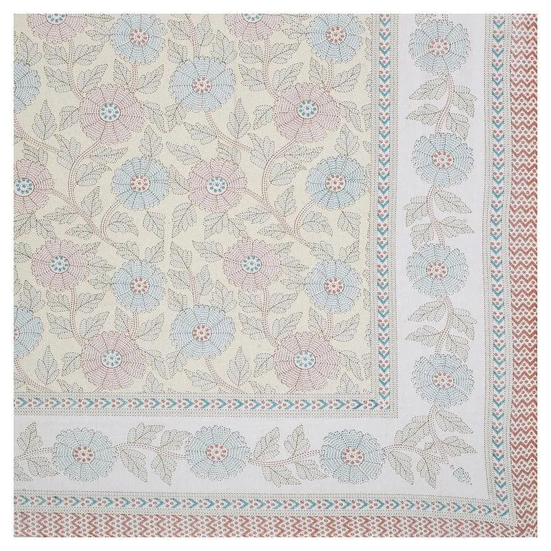 Neeraja Floral Diwan Set (Yellow & Blue) - Eight Piece Set media 6
